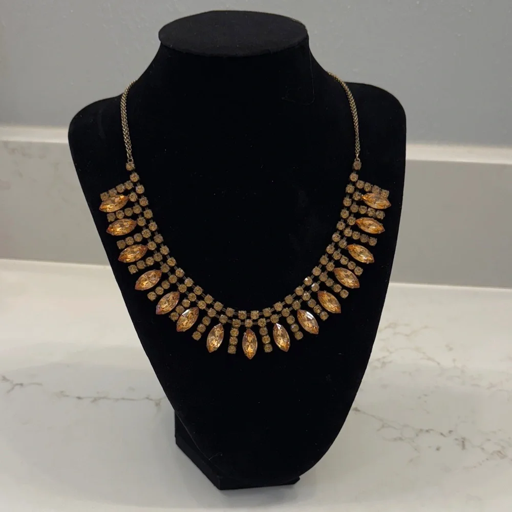 LOFT gold/orange statement necklace